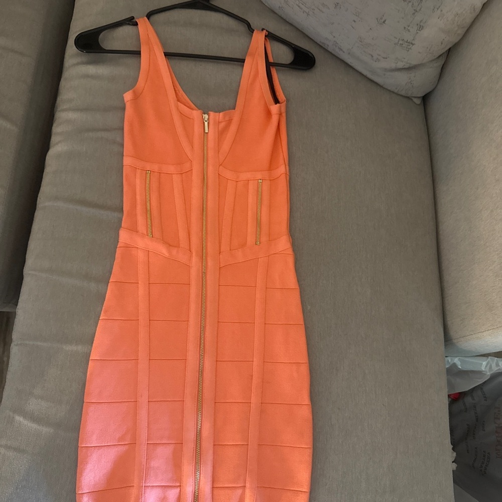 bebe Vibrant Orange Mini Dress